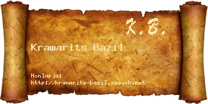 Kramarits Bazil névjegykártya